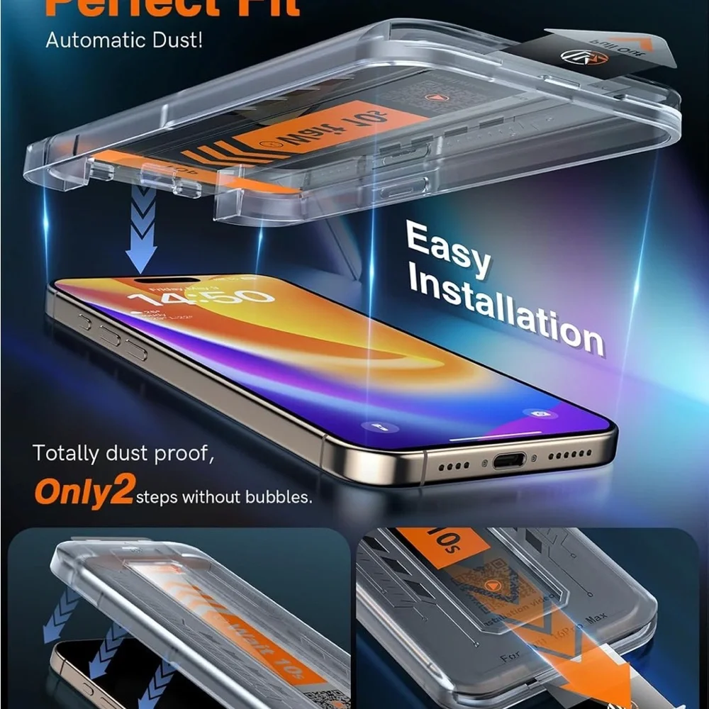 LK 3 Pack for iPhone 16 Pro Max Screen Protector, NEW
